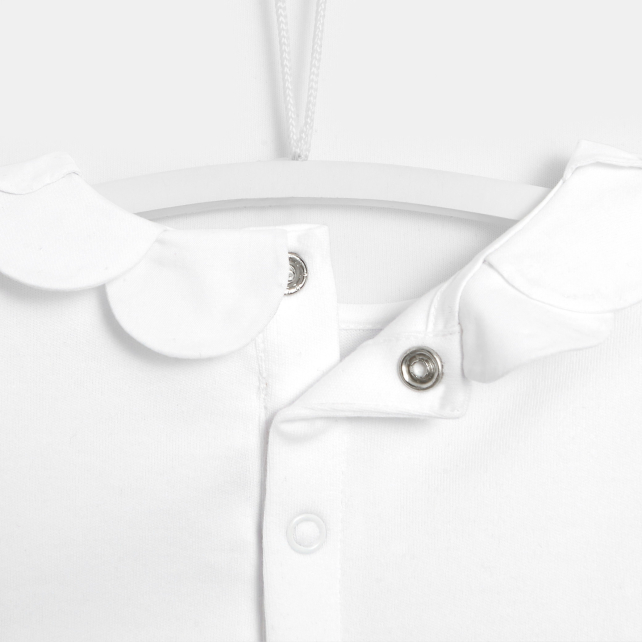 Baby girl bodysuit with petal collar Baby girl bodysuit with petal collar