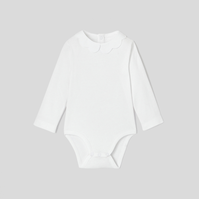 Toddler girl bodysuit with scalloped collar Toddler girl bodysuit with scalloped collar