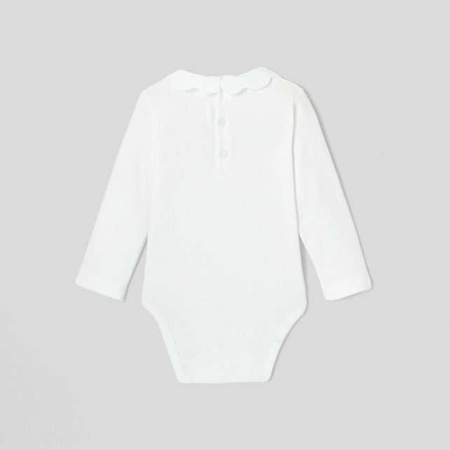 Baby girl bodysuit with scalloped collar Baby girl bodysuit with scalloped collar