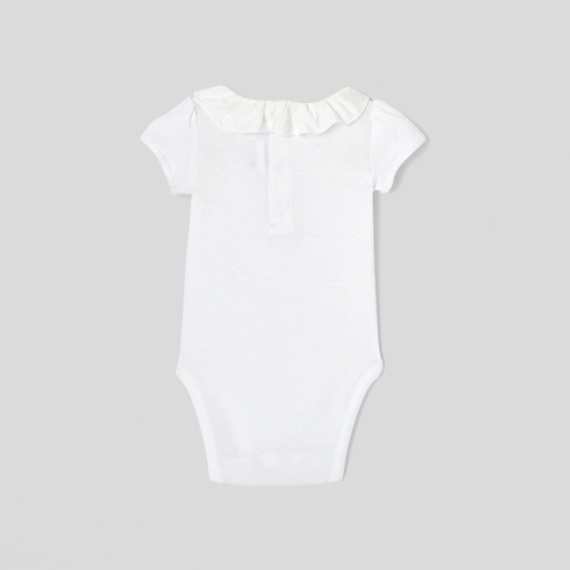 Baby girl bodysuit with ruffled collar Baby girl bodysuit with ruffled collar