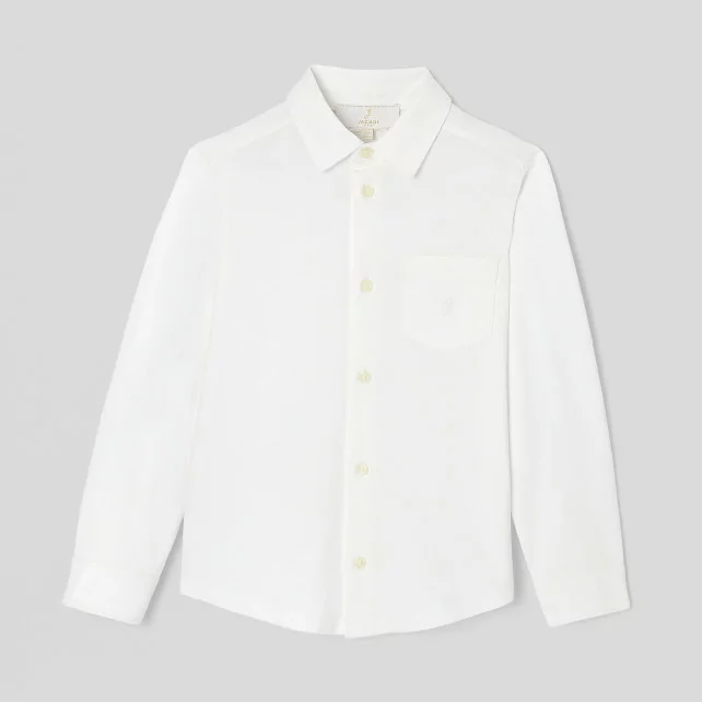 Boy patch pocket button-down shirt