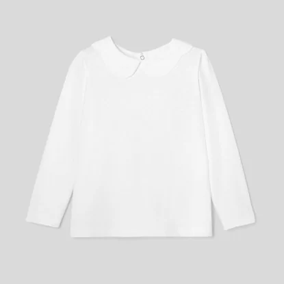 Girl T-shirt with scalloped collar