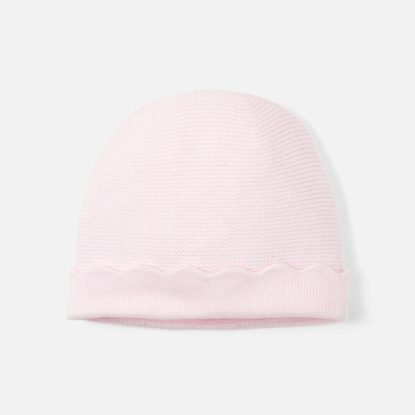 Baby girl garter stitch hat