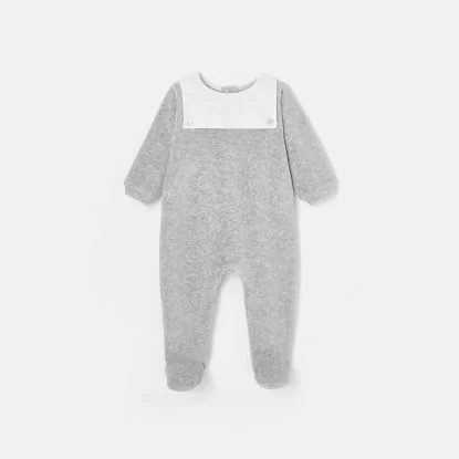 Baby boy velvet footed pajamas