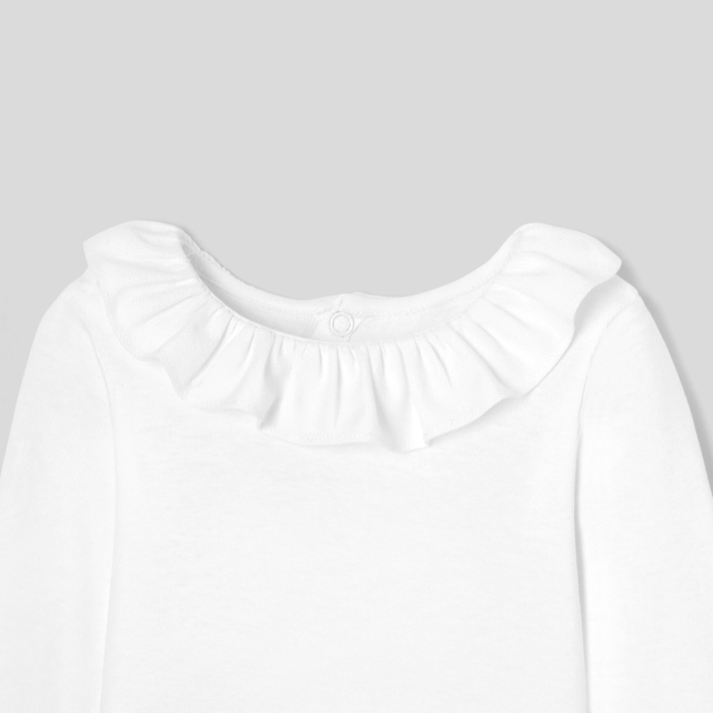 Baby girl bodysuit with frilled collar Baby girl bodysuit with frilled collar