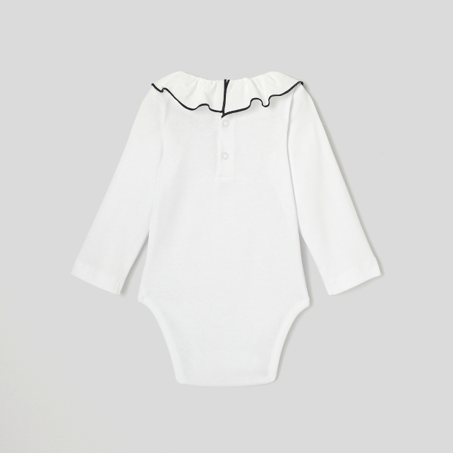 Toddler girl bodysuit with frilled collar Toddler girl bodysuit with frilled collar