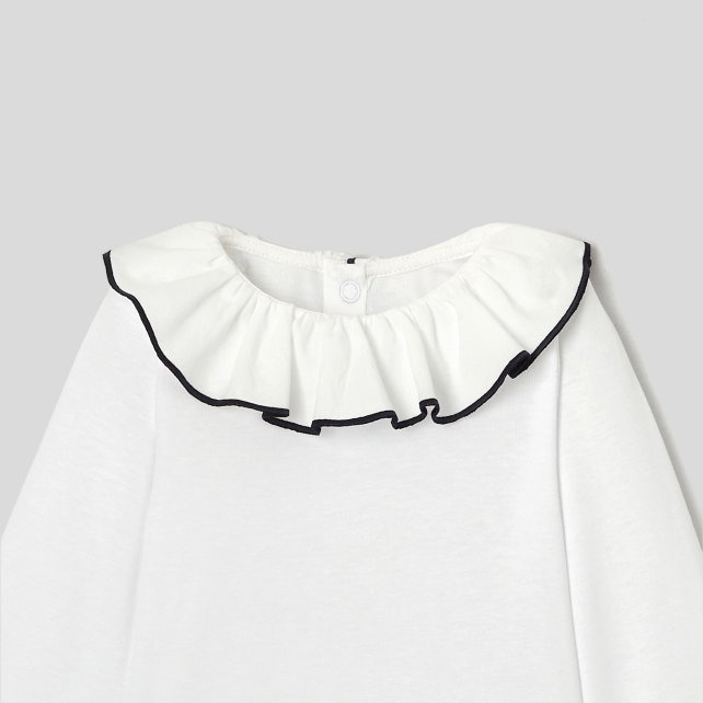 Toddler girl bodysuit with frilled collar Toddler girl bodysuit with frilled collar