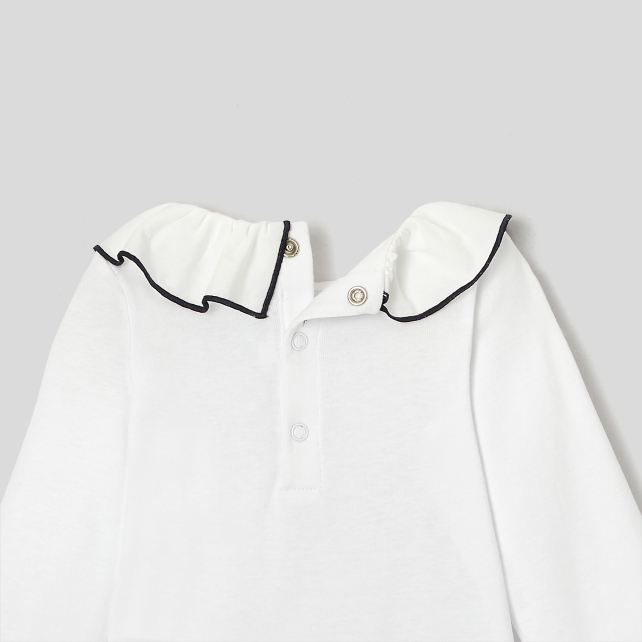 Toddler girl bodysuit with frilled collar Toddler girl bodysuit with frilled collar