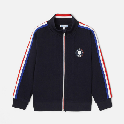 Boy stand-up collar cardigan