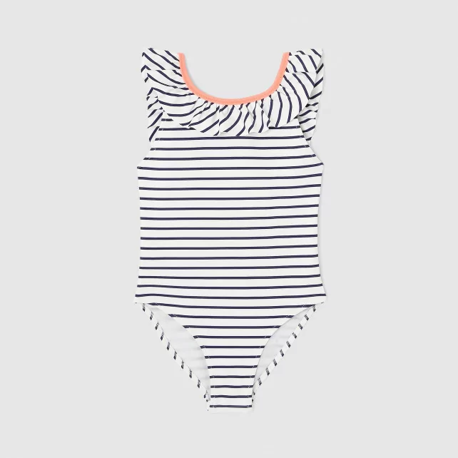 Girl striped swimsuit