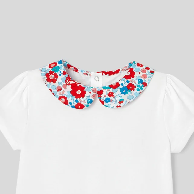 Girl T-shirt with Liberty collar