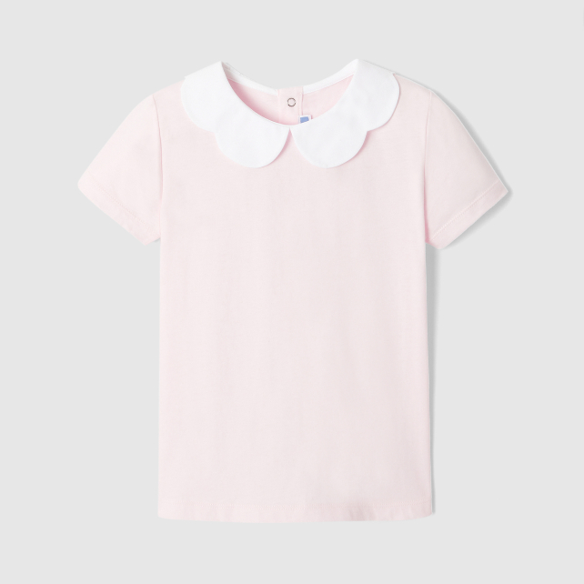 Girl polo shirt with scalloped collar Girl polo shirt with scalloped collar