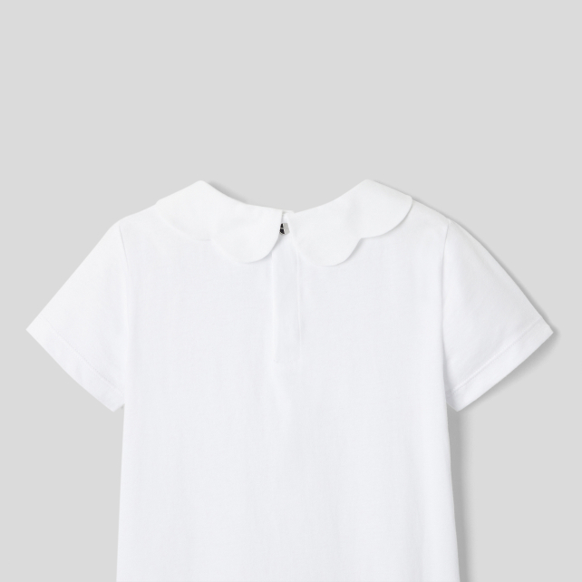 Girl polo shirt with scalloped collar Girl polo shirt with scalloped collar