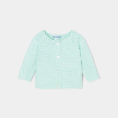 Baby girl cardigan in garter stitch