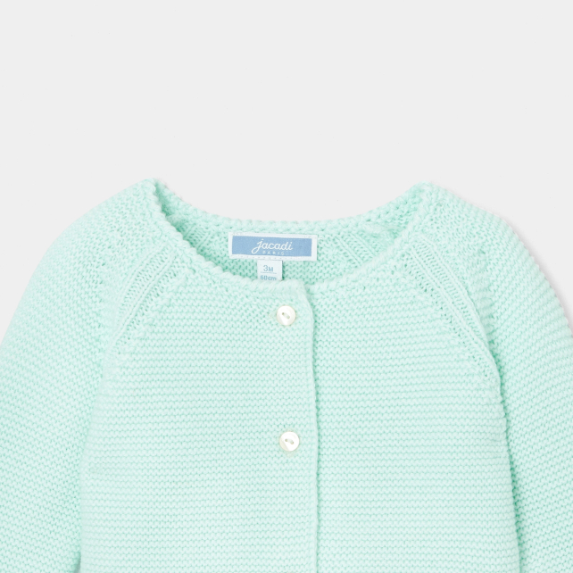 Baby girl cardigan in garter stitch Baby girl cardigan in garter stitch