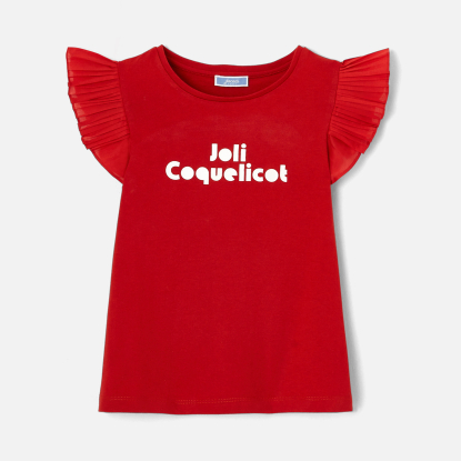 T-shirt enfant fille manches volantées