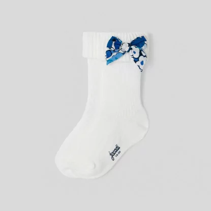 Baby girl socks with Liberty fabric bows