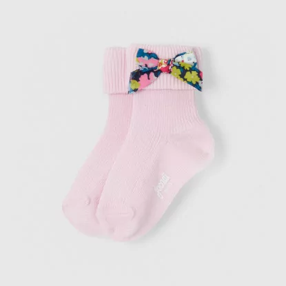 Baby girl socks with Liberty fabric bows