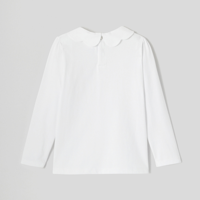 Girl tee-shirt with petal collar Girl tee-shirt with petal collar