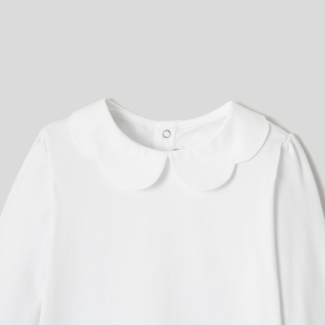 Girl tee-shirt with petal collar Girl tee-shirt with petal collar