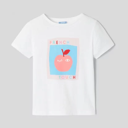 T-shirt enfant fille motif pomme