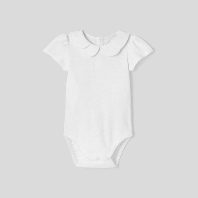 Baby girl bodysuit with double collar Baby girl bodysuit with double collar