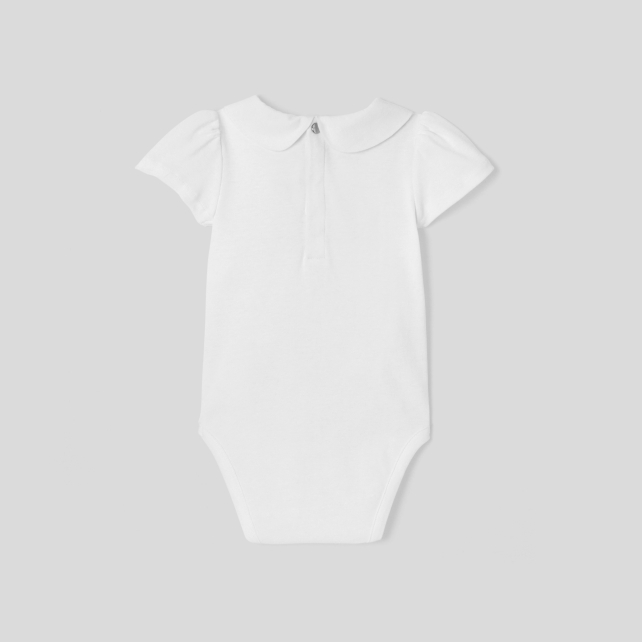 Baby girl bodysuit with double collar Baby girl bodysuit with double collar