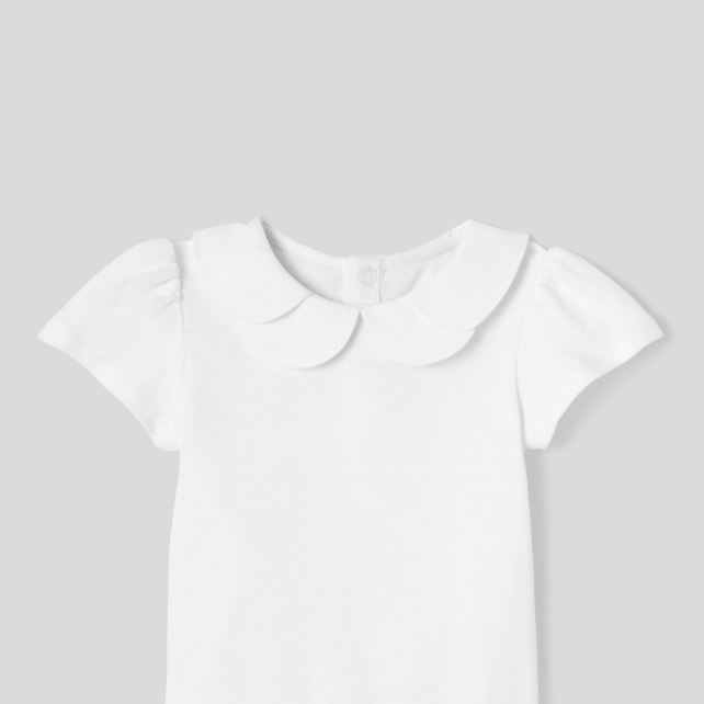 Baby girl bodysuit with double collar Baby girl bodysuit with double collar
