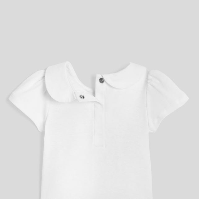 Baby girl bodysuit with double collar Baby girl bodysuit with double collar