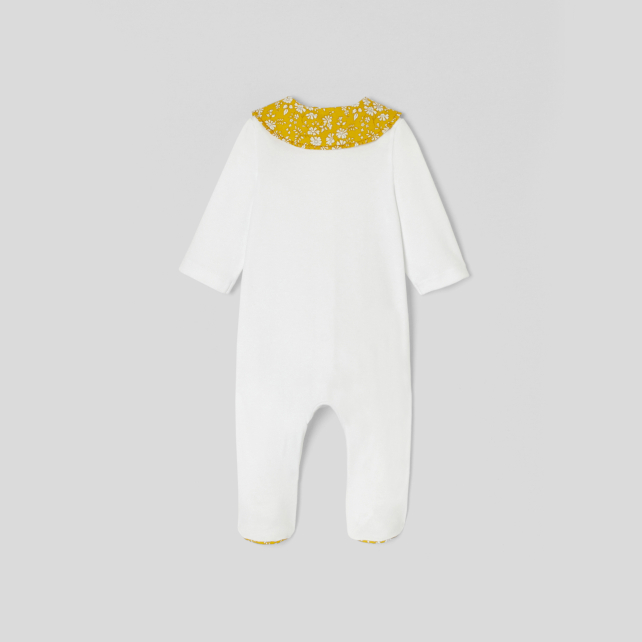 Pyjama bébé fille à col tissu Liberty Pyjama bébé fille à col tissu Liberty