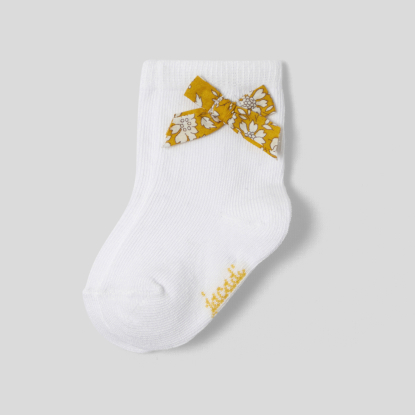 Liberty bow baby girl socks