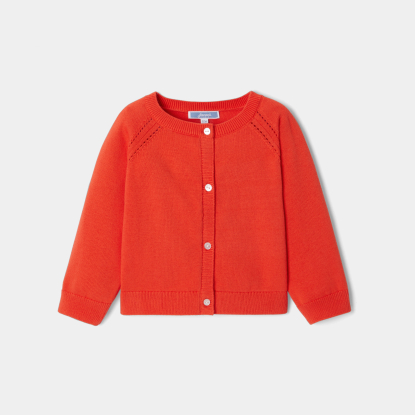 Cardigan bébé fille en point mousse