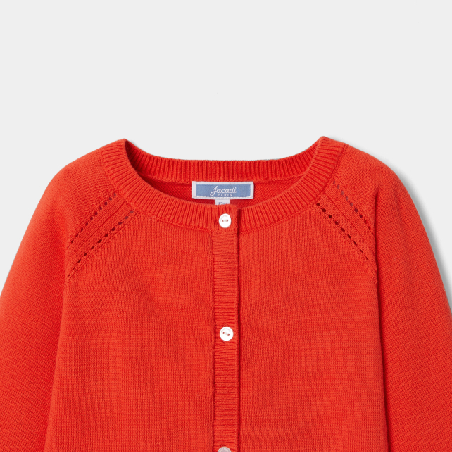 Cardigan bébé fille en point mousse Cardigan bébé fille en point mousse