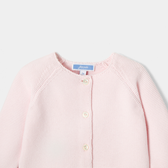 Baby girl cardigan in garter stitch  Baby girl cardigan in garter stitch