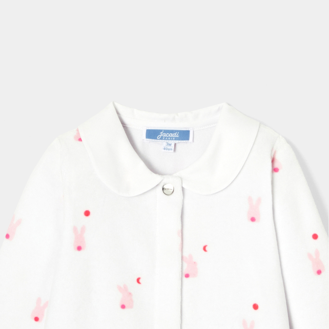 Baby girl pyjamas in printed velvet Baby girl pyjamas in printed velvet