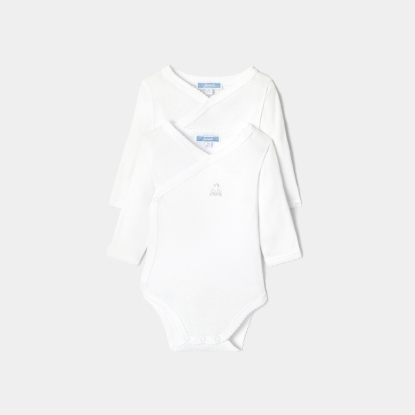Set of 2 long sleeve baby bodysuits