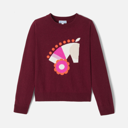 Girl Intarsia horse jumper