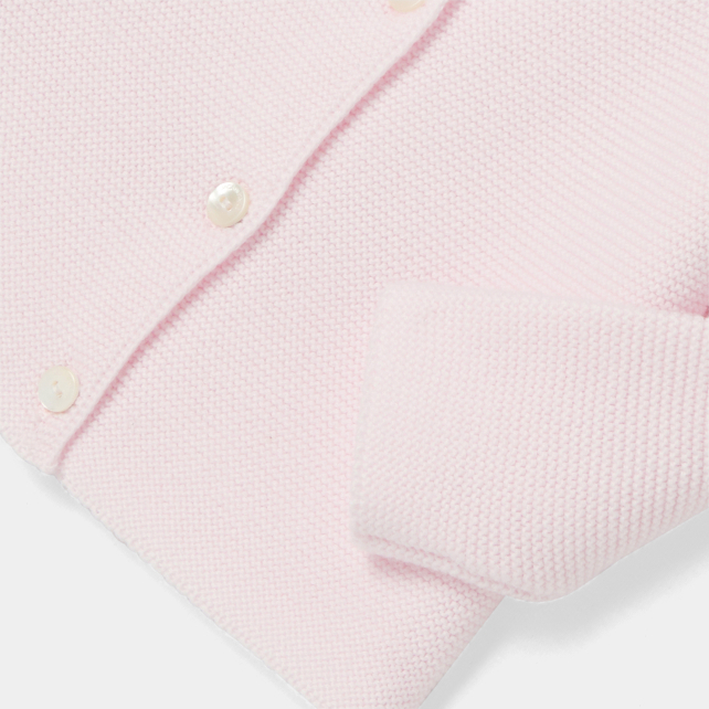 Baby girl cardigan in garter stitch Baby girl cardigan in garter stitch