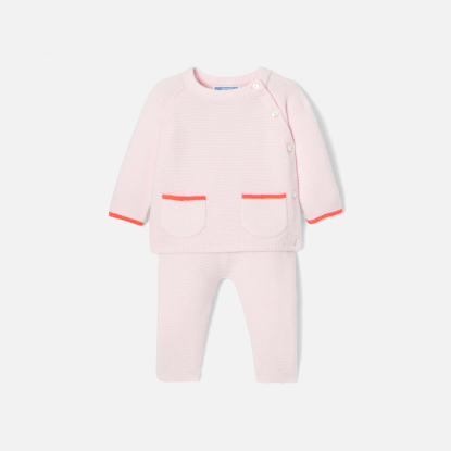 Ensemble bébé fille en point mousse