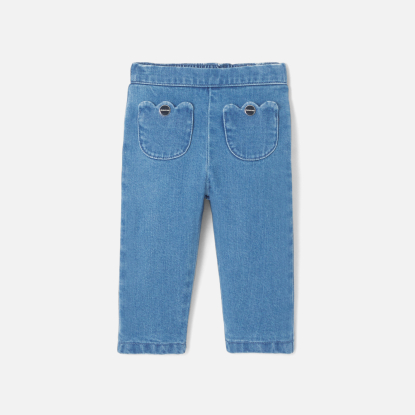 Baby girl trousers in lightweight denim