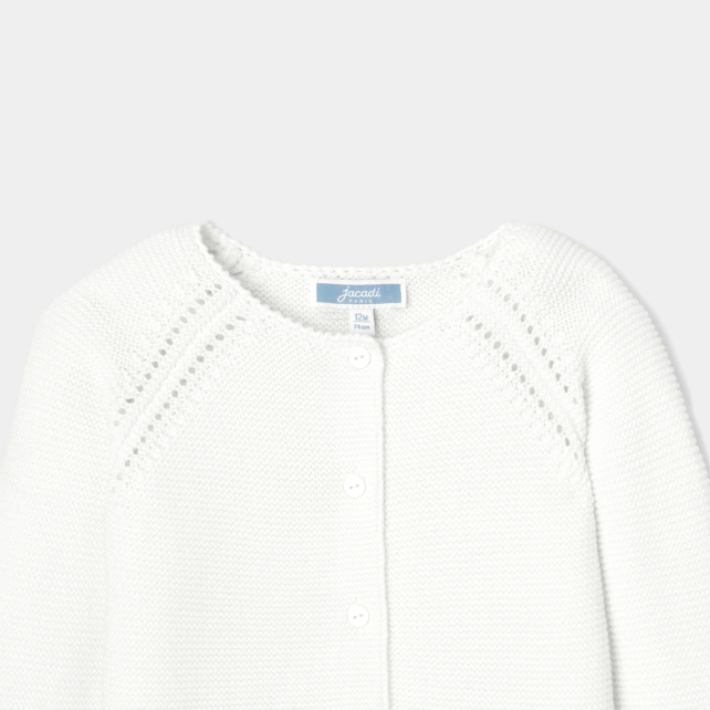 Baby girl cardigan in garter stitch Baby girl cardigan in garter stitch