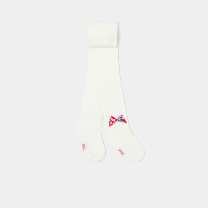 Baby girl tights with Liberty fabric bow