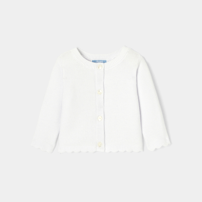 Gilet bébé fille en point mousse