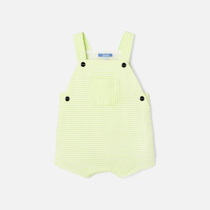 Baby boy short overalls in seersucker
