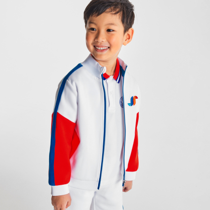 Boy colour block zip-up sweatshirt