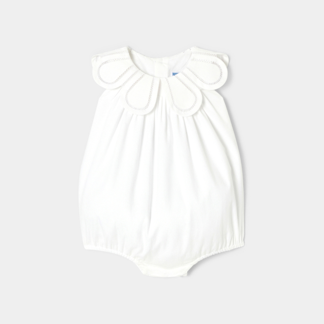 Baby girl romper in cotton piqué Baby girl romper in cotton piqué