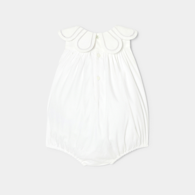 Baby girl romper in cotton piqué Baby girl romper in cotton piqué