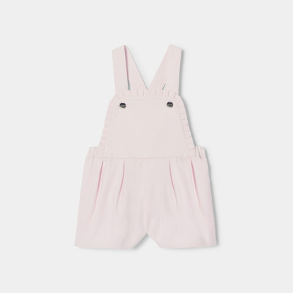 Baby girl short overalls in gabardine
