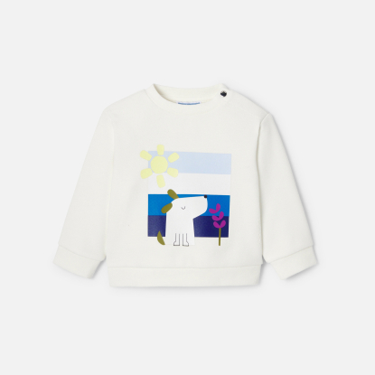 Baby boy sweatshirt in mini piqué