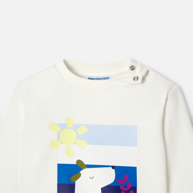 Baby boy sweatshirt in mini piqué Baby boy sweatshirt in mini piqué